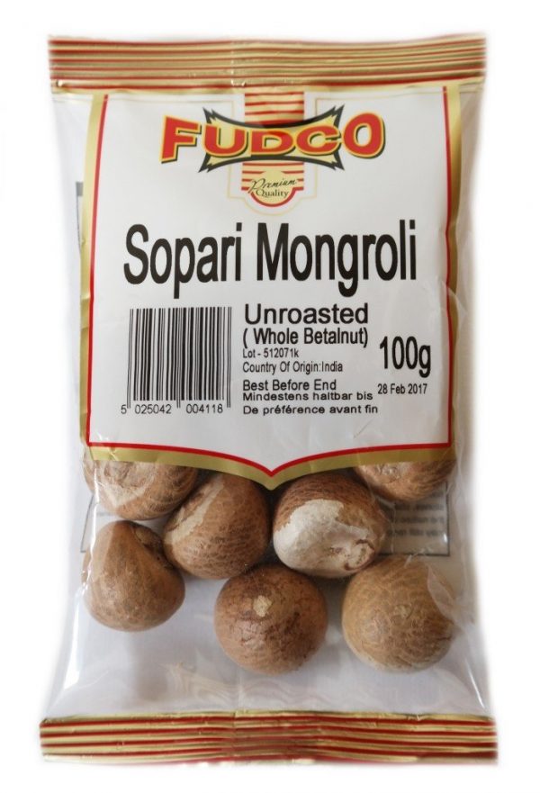 Fudco Sopari Mongroli Unroasted (Whole Betalnut) 100g