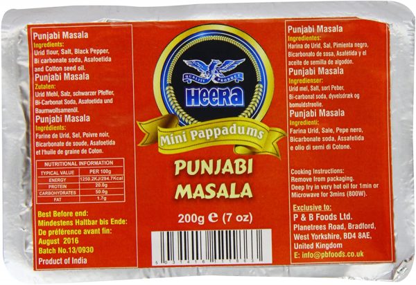 Heera Mini Papad Punjabi Masala 200g