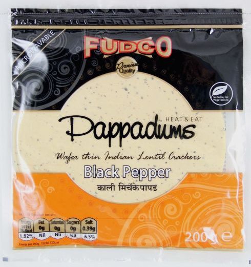 Fudco Black Pepper Pappadum
